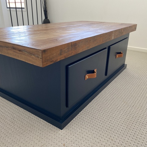 Teak & Navy Coffee Table - Indonesian Teak